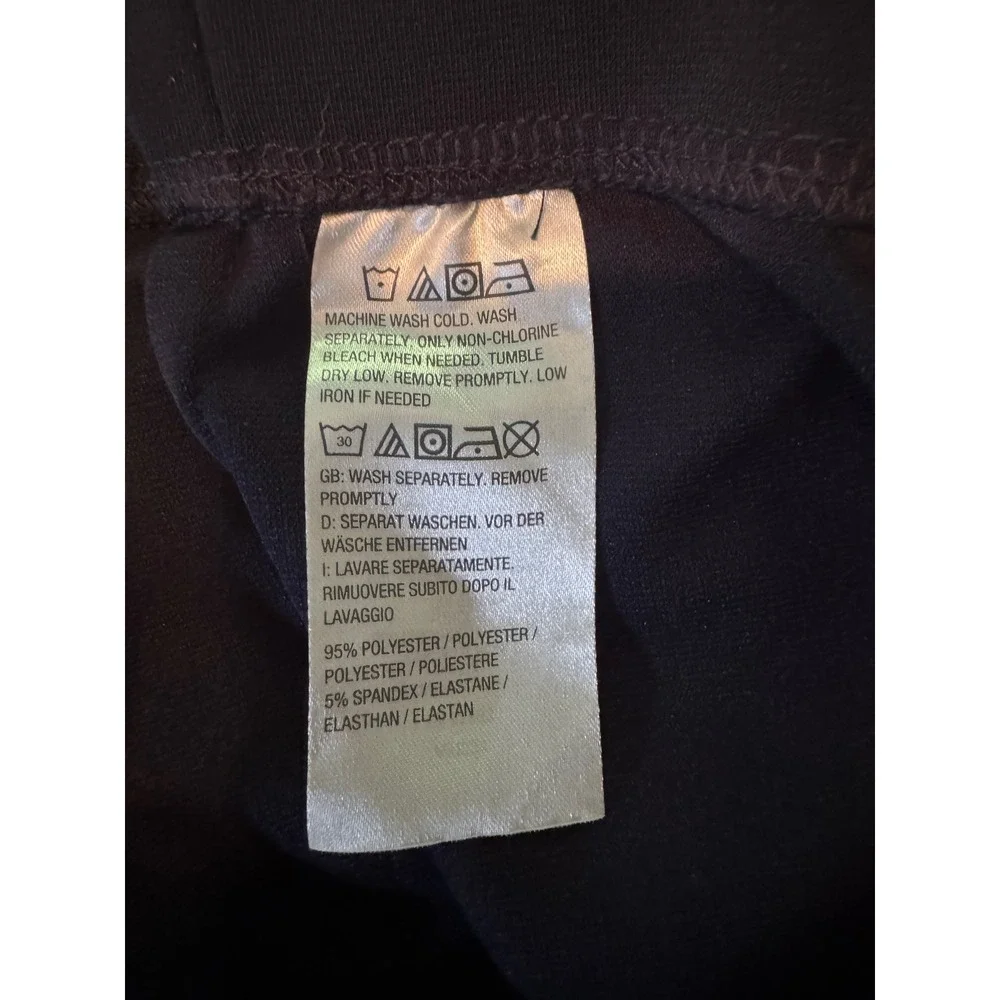 Susan Graver Minimalist Liquid Knit Black Straight Leg Pants Womens Large L